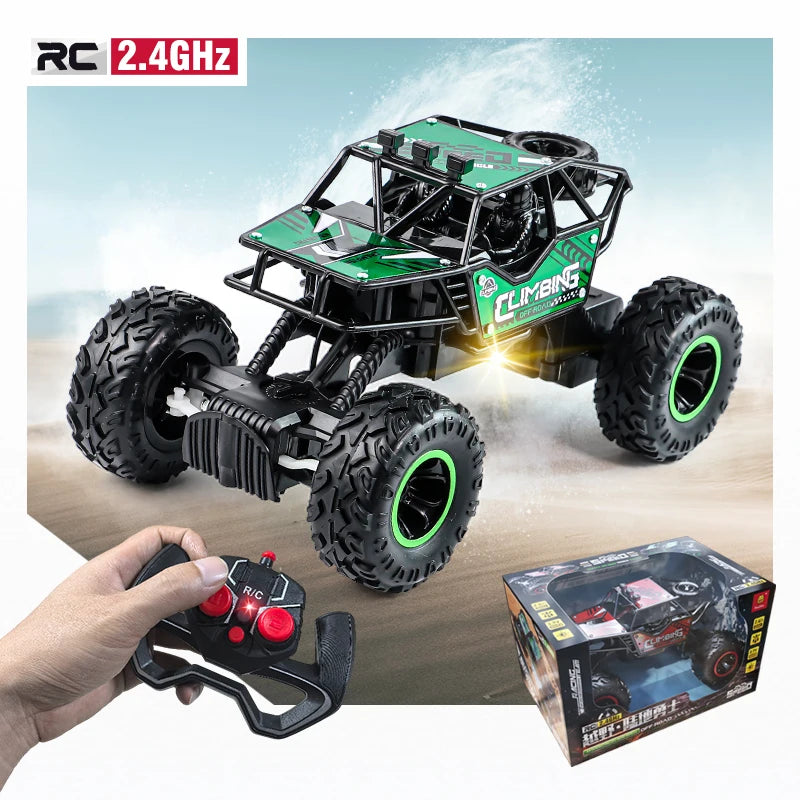 2.4G Remote-Controlled Alloy Off-Road Vehicle with Long-Distance Lighting, Rechargeable Children'S Racing Toy Car, Birthday Gift