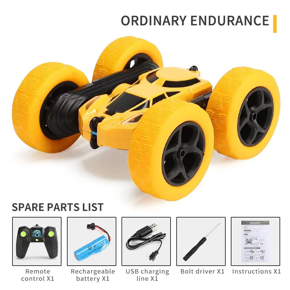 360-Degree Flipping Double-Sided Stunt Car 4WD High-Speed Cool Light Children'S Remote Control Car Toy Festival Gift
