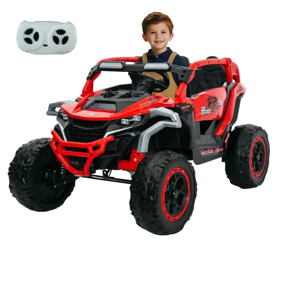Ride on Models Truck Car Kids Electric Vehicles Remote Control Front & Rear Shock Suspension 2 Seater UTV Flashlights for Age 3+