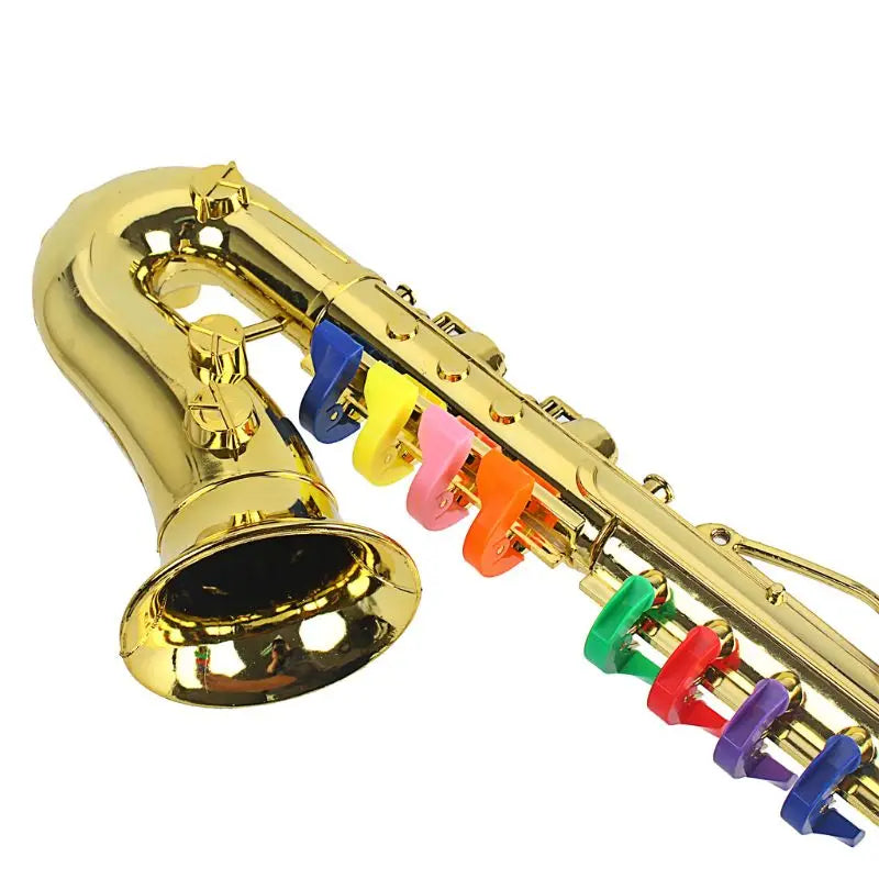 R6FE Kids Saxophone Mini Saxophone Toy Kids Trumpet with Sound Plastic Trumpet Toy Musical Instrument Toys for Kids Learning