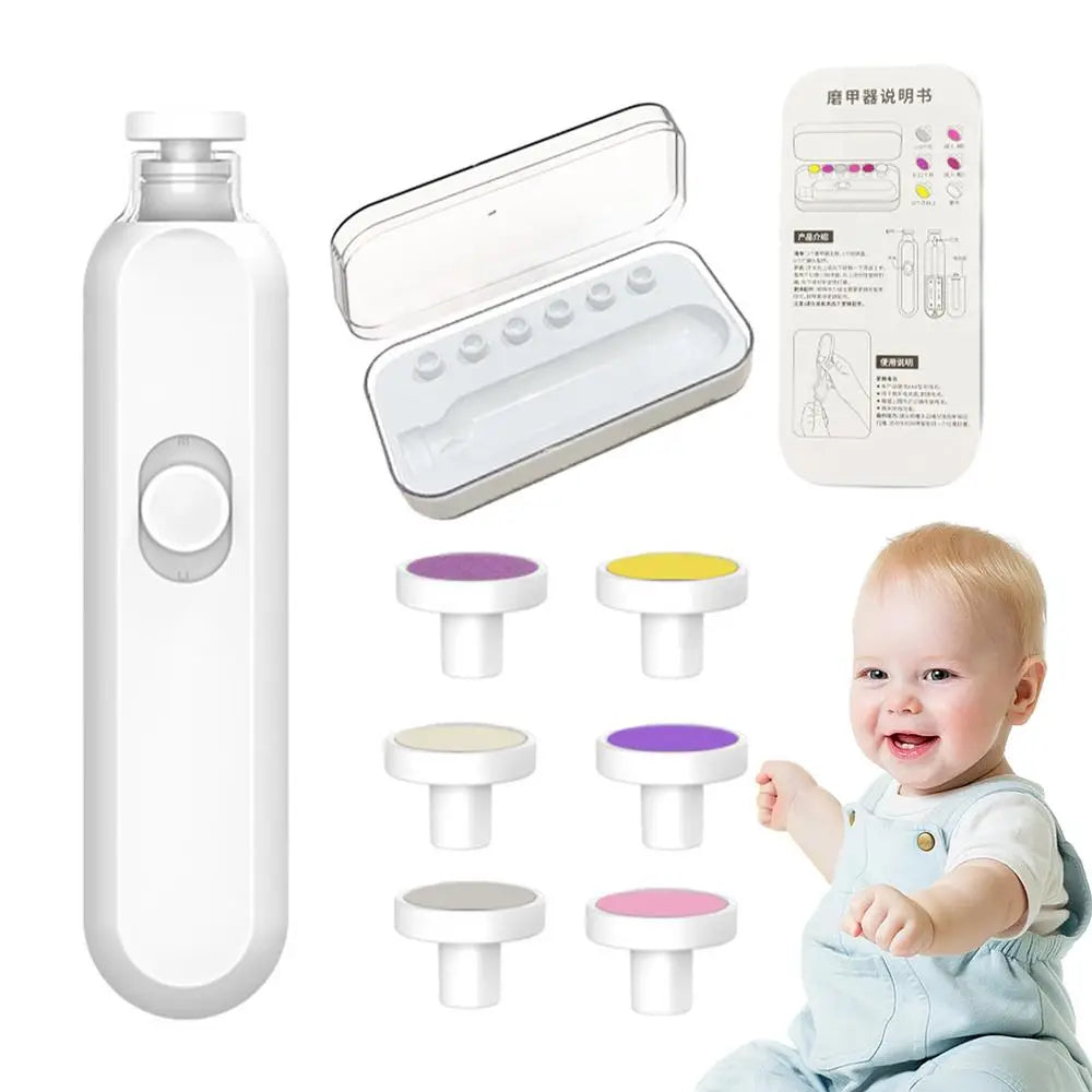 Kids Electric Nail File 360 Degree Rotating Light up Nail Clipper Low Noise Children Nail File Lightweight Nail Clippers For